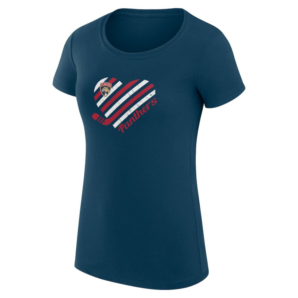 NHL Florida Panthers G-III 4Her by Carl Banks Women's Super-Slim Fit Lightweight Heart T-Shirt
