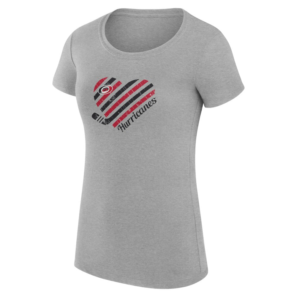 NHL Carolina Hurricanes G-III 4Her by Carl Banks Women's Super-Slim Fit Lightweight Heart T-Shirt