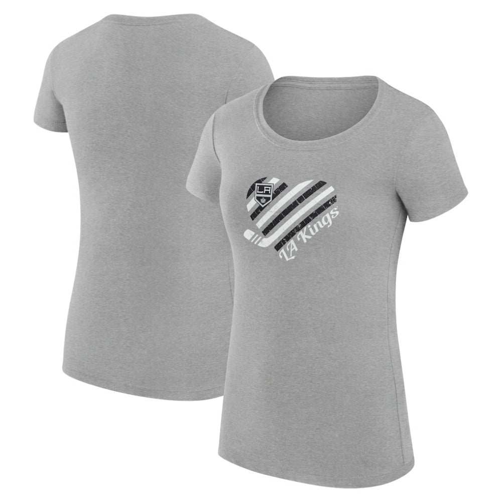 NHL Los Angeles Kings G-III 4Her by Carl Banks Women's Super-Slim Fit Lightweight Heart T-Shirt