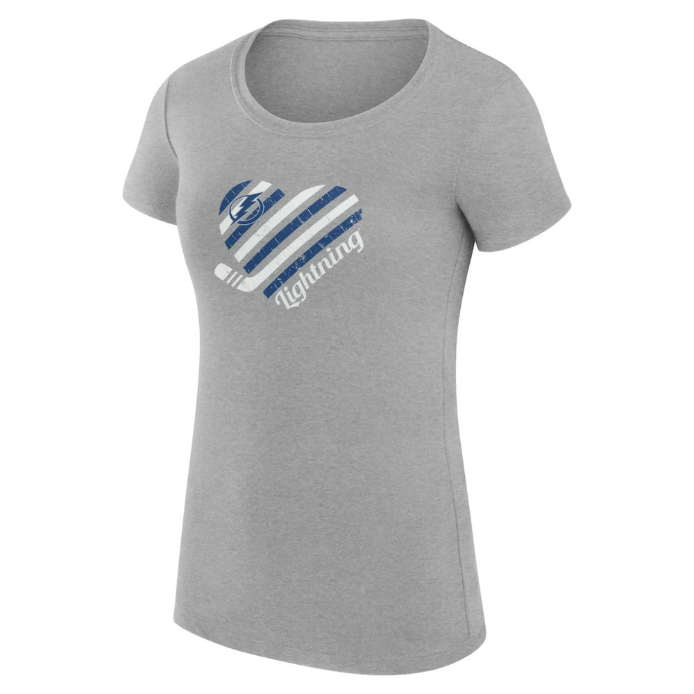 NHL Tampa Bay Lightning G-III 4Her by Carl Banks Women's Super-Slim Fit Lightweight Heart T-Shirt