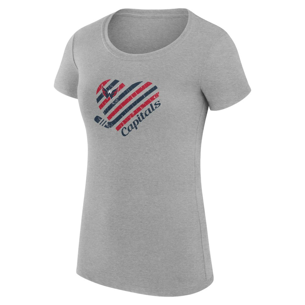 NHL Washington Capitals G-III 4Her by Carl Banks Women's Super-Slim Fit Lightweight Heart T-Shirt