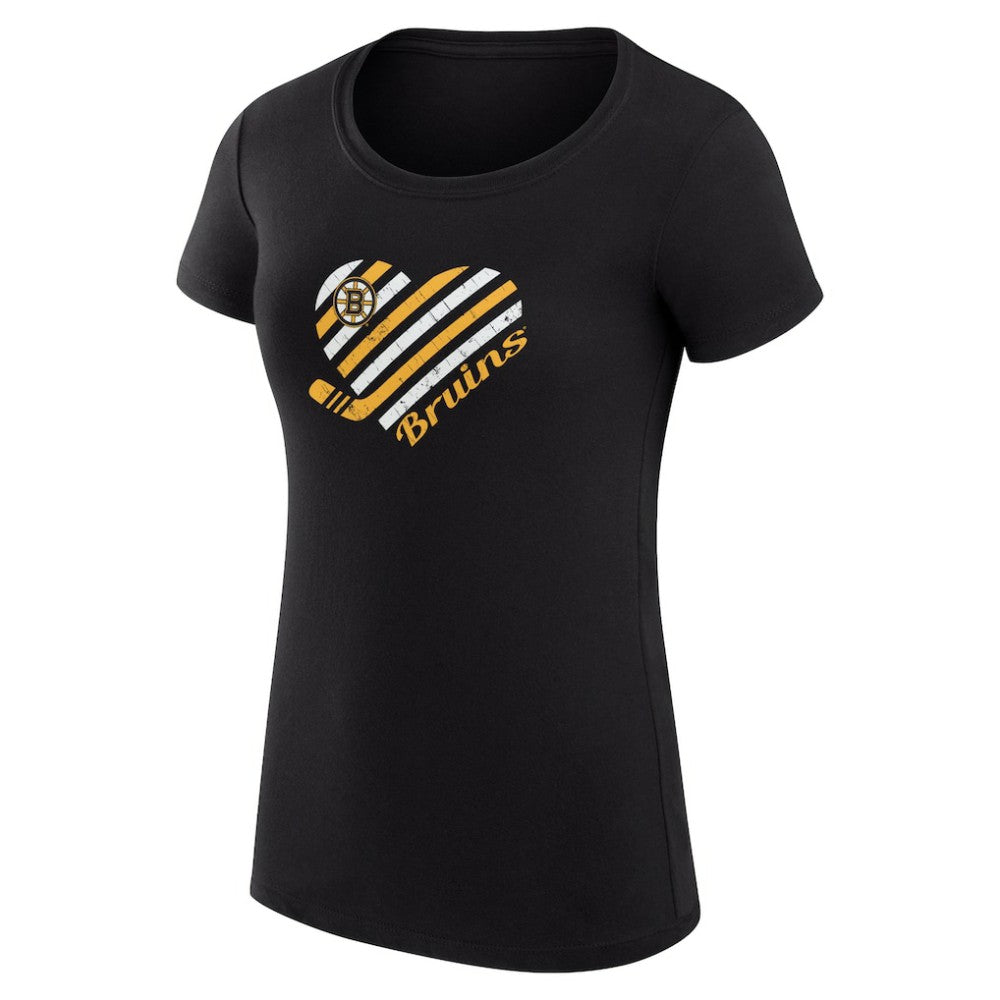 NHL Boston Bruins G-III 4Her by Carl Banks Women's Super-Slim Fit Lightweight Heart T-Shirt