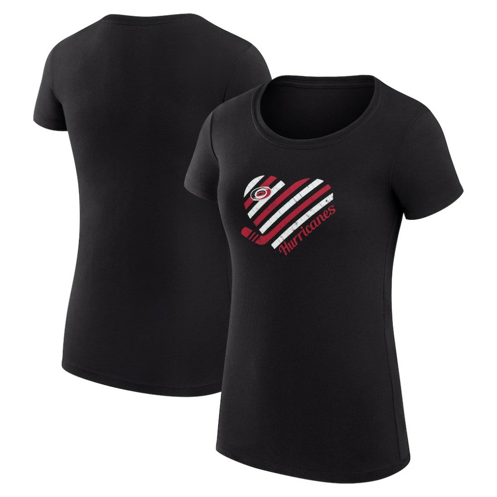 NHL Carolina Hurricanes G-III 4Her by Carl Banks Women's Super-Slim Fit Lightweight Heart T-Shirt