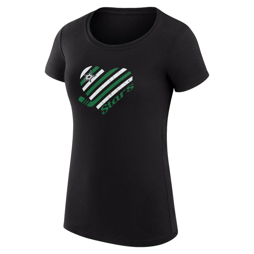 NHL Dallas Stars G-III 4Her by Carl Banks Women's Super-Slim Fit Lightweight Heart T-Shirt