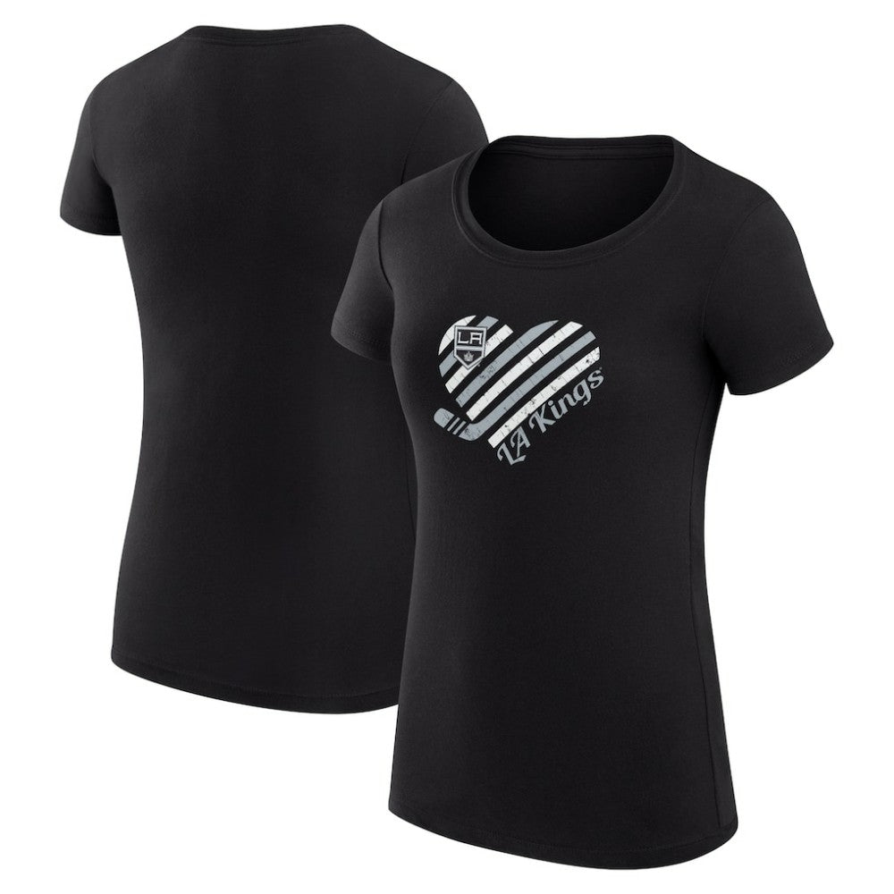 NHL Los Angeles Kings G-III 4Her by Carl Banks Women's Super-Slim Fit Lightweight Heart T-Shirt