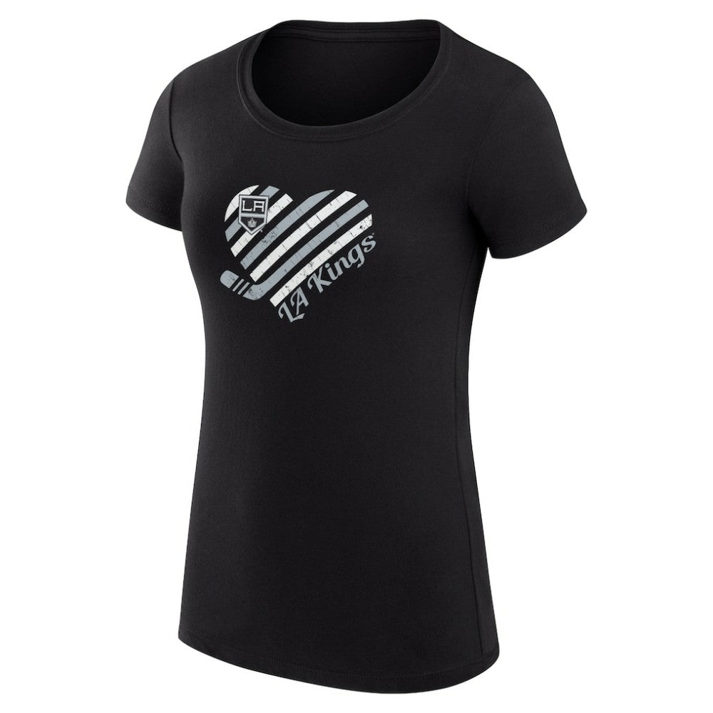 NHL Los Angeles Kings G-III 4Her by Carl Banks Women's Super-Slim Fit Lightweight Heart T-Shirt