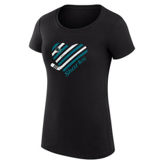 NHL San Jose Sharks G-III 4Her by Carl Banks Women's Super-Slim Fit Lightweight Heart T-Shirt