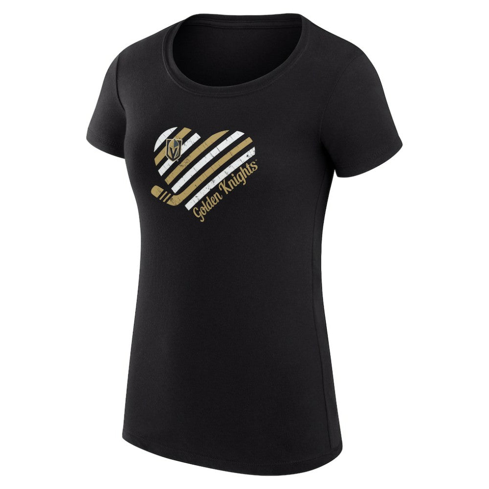NHL Vegas Golden Knights G-III 4Her by Carl Banks Women's Super-Slim Fit Lightweight Heart T-Shirt