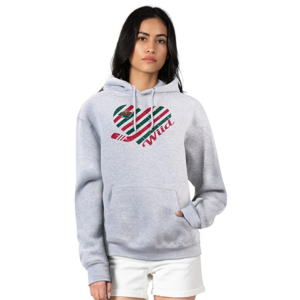 NHL Minnesota Wild G-III 4Her by Carl Banks Women's Heart Pullover Hoodie