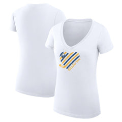 NHL Buffalo Sabres G-III 4Her by Carl Banks Women's Super-Slim Fit Lightweight Heart V-Neck T-Shirt