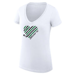 NHL Dallas Stars G-III 4Her by Carl Banks Women's Super-Slim Fit Lightweight Heart V-Neck T-Shirt
