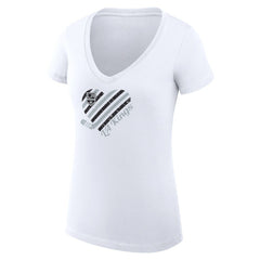 NHL Los Angeles Kings G-III 4Her by Carl Banks Women's Super-Slim Fit Lightweight Heart V-Neck T-Shirt
