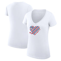 NHL New York Rangers G-III 4Her by Carl Banks Women's Super-Slim Fit Lightweight Heart V-Neck T-Shirt