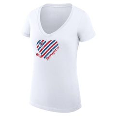 NHL New York Rangers G-III 4Her by Carl Banks Women's Super-Slim Fit Lightweight Heart V-Neck T-Shirt