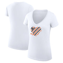 NHL Philadelphia Flyers G-III 4Her by Carl Banks Women's Super-Slim Fit Lightweight Heart V-Neck T-Shirt
