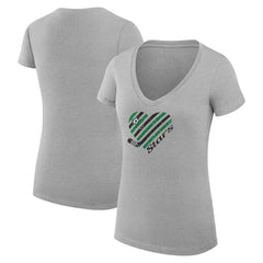 NHL Dallas Stars G-III 4Her by Carl Banks Women's Super-Slim Fit Lightweight Heart V-Neck T-Shirt