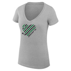 NHL Dallas Stars G-III 4Her by Carl Banks Women's Super-Slim Fit Lightweight Heart V-Neck T-Shirt