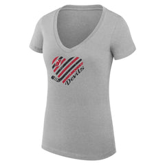 NHL New Jersey Devils G-III 4Her by Carl Banks Women's Super-Slim Fit Lightweight Heart V-Neck T-Shirt