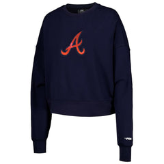 Navy Atlanta Braves Pro Standard Women's Painted Sky Pullover Sweatshirt