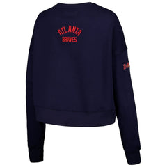 Navy Atlanta Braves Pro Standard Women's Painted Sky Pullover Sweatshirt