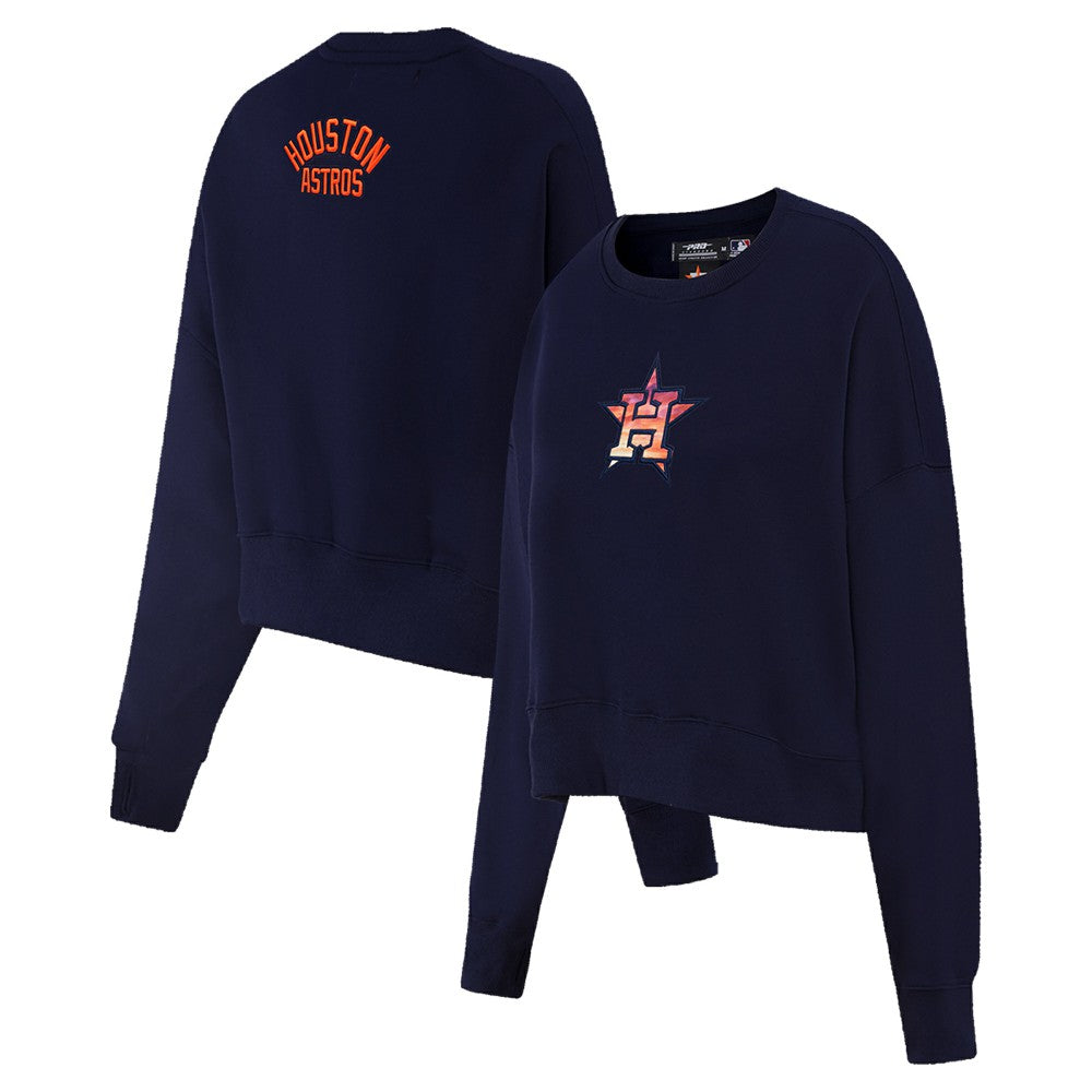 Navy Houston Astros Pro Standard Women's Painted Sky Pullover Sweatshirt