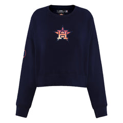 Navy Houston Astros Pro Standard Women's Painted Sky Pullover Sweatshirt