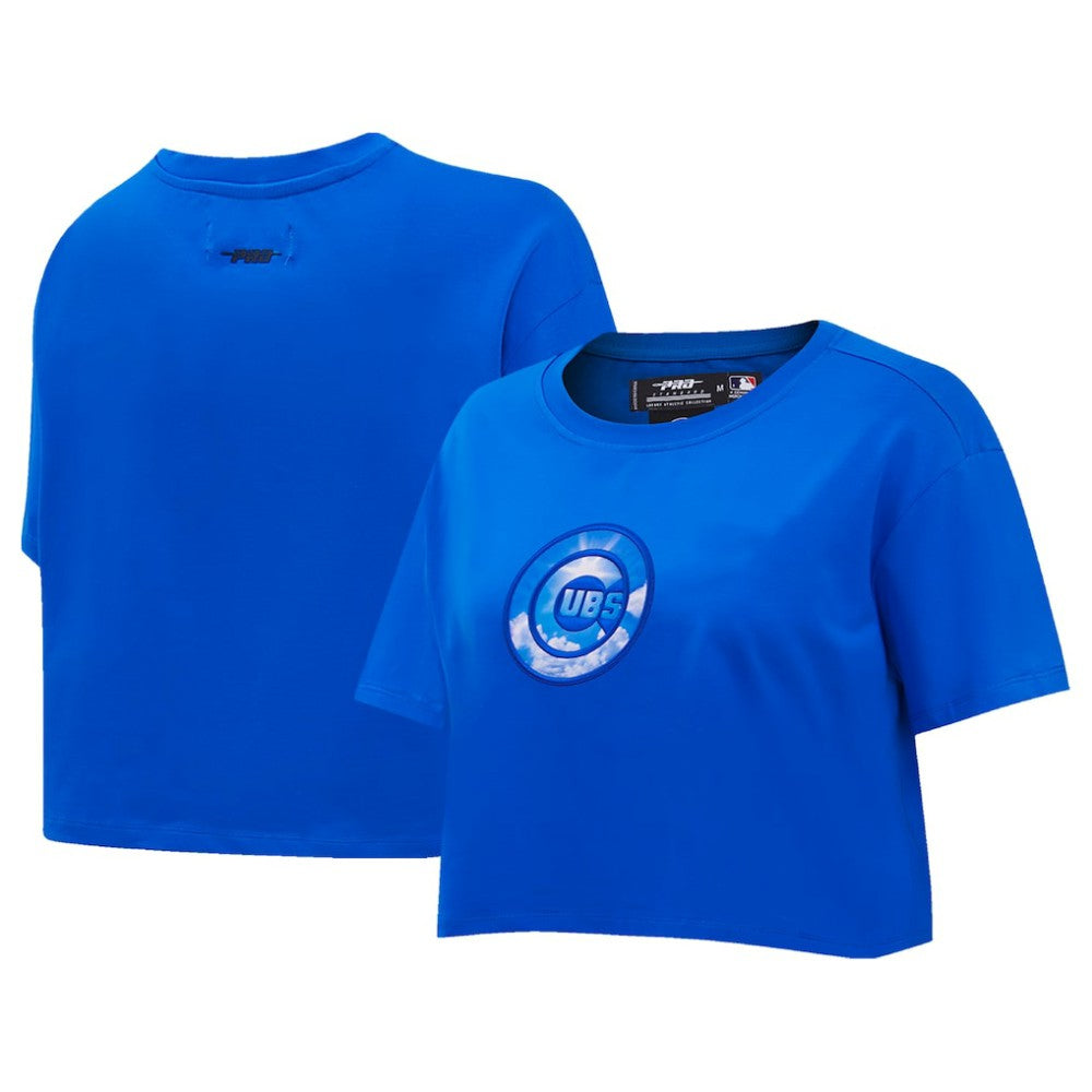 Royal Chicago Cubs Pro Standard Women's Painted Sky Boxy Cropped T-Shirt