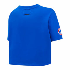 Royal Chicago Cubs Pro Standard Women's Painted Sky Boxy Cropped T-Shirt