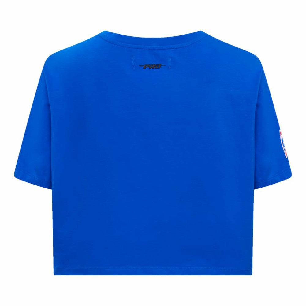 Royal Chicago Cubs Pro Standard Women's Painted Sky Boxy Cropped T-Shirt