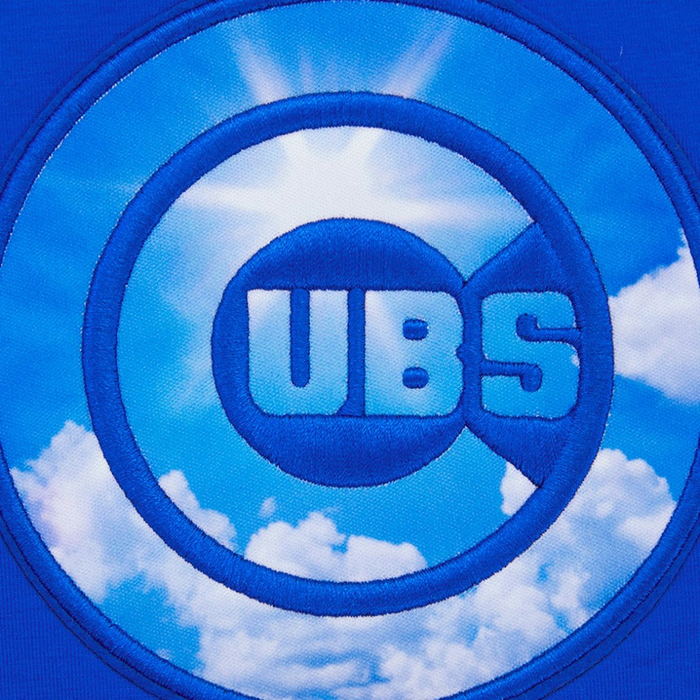 Royal Chicago Cubs Pro Standard Women's Painted Sky Boxy Cropped T-Shirt