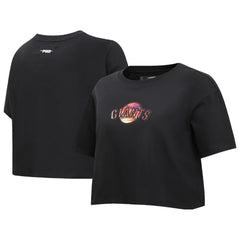 Black San Francisco Giants Pro Standard Women's Painted Sky Boxy Cropped T-Shirt