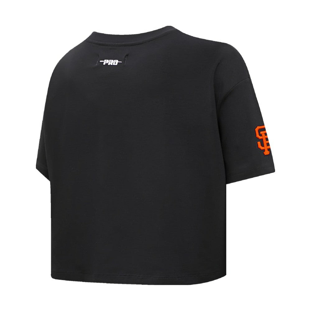 Black San Francisco Giants Pro Standard Women's Painted Sky Boxy Cropped T-Shirt