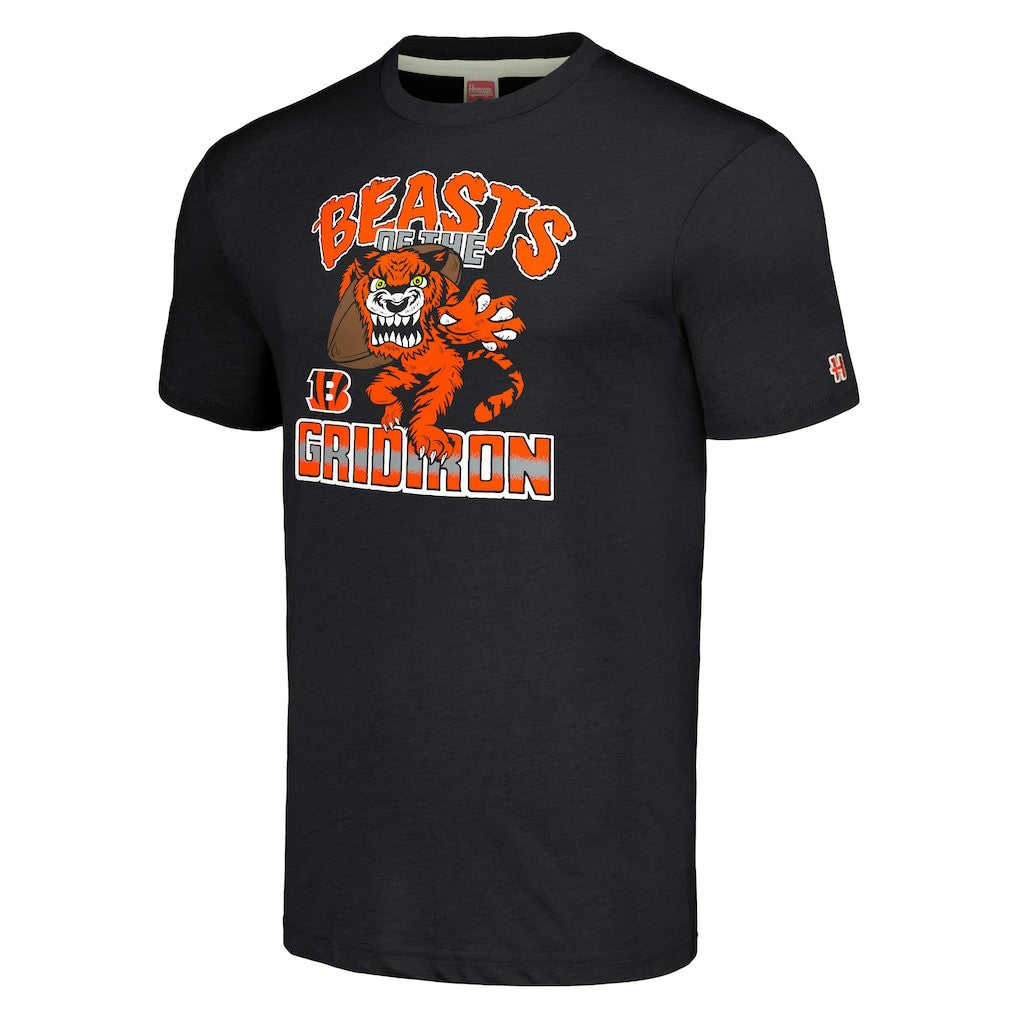 Homage Unisex Monsters of the Gridiron Halloween Tri-Blend T-Shirt - Cincinnati Bengals T-shirts