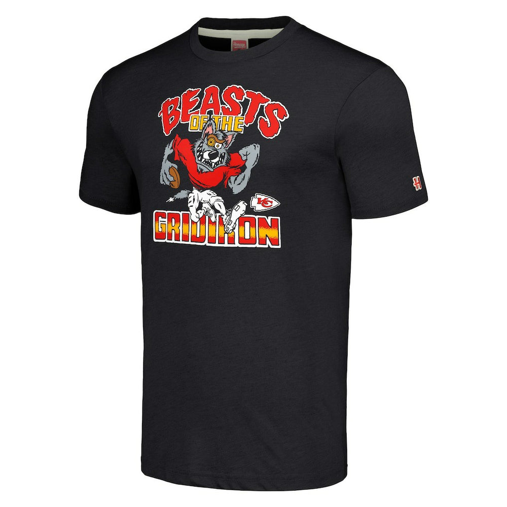 Homage Unisex Monsters of the Gridiron Halloween Tri-Blend T-Shirt - Kansas City Chiefs T-shirts