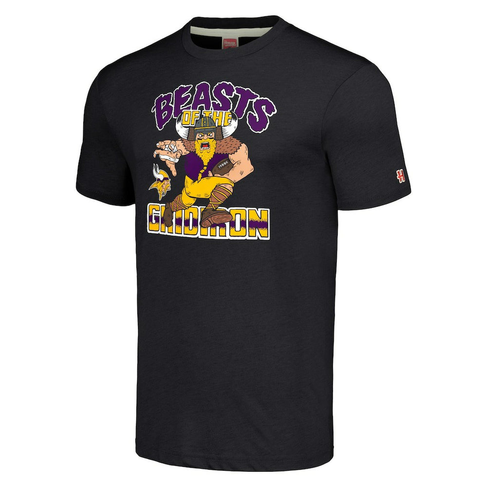 Homage Unisex Monsters of the Gridiron Halloween Tri-Blend T-Shirt - Minnesota Vikings T-shirts