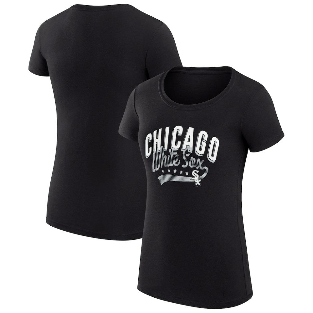 Black Chicago White Sox G-III 4Her by Carl Banks Women's Super-Slim Fit Lightweight Filigree Team T-Shirt
