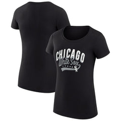 Black Chicago White Sox G-III 4Her by Carl Banks Women's Super-Slim Fit Lightweight Filigree Team T-Shirt