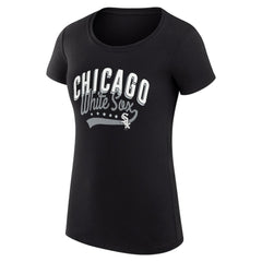 Black Chicago White Sox G-III 4Her by Carl Banks Women's Super-Slim Fit Lightweight Filigree Team T-Shirt