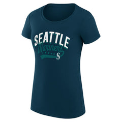 Navy Seattle Mariners G-III 4Her by Carl Banks Women's Super-Slim Fit Lightweight Filigree Team T-Shirt