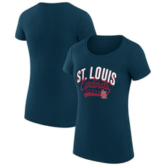 Navy St. Louis Cardinals G-III 4Her by Carl Banks Women's Super-Slim Fit Lightweight Filigree Team T-Shirt