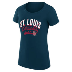 Navy St. Louis Cardinals G-III 4Her by Carl Banks Women's Super-Slim Fit Lightweight Filigree Team T-Shirt