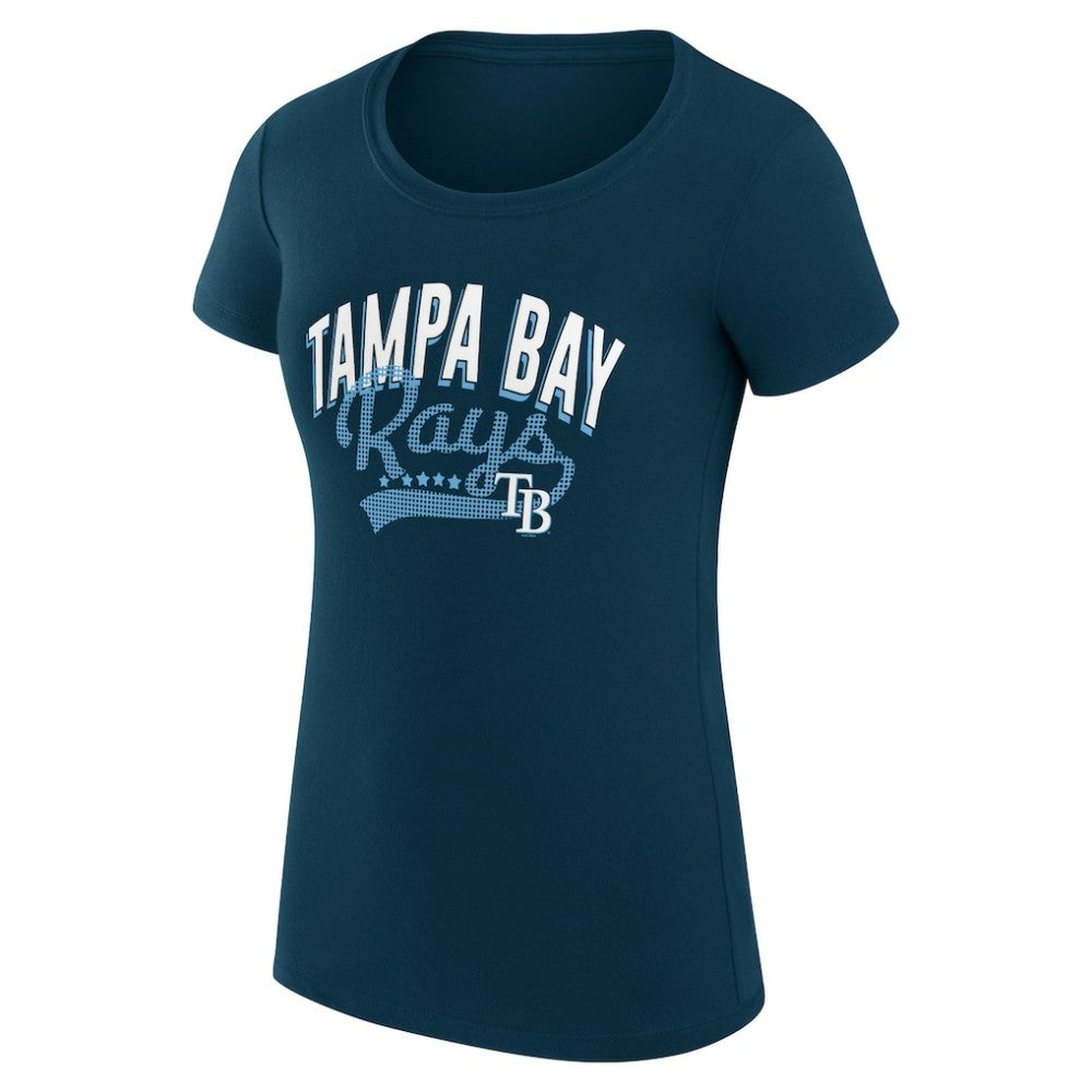Navy Tampa Bay Rays G-III 4Her by Carl Banks Women's Super-Slim Fit Lightweight Filigree Team T-Shirt