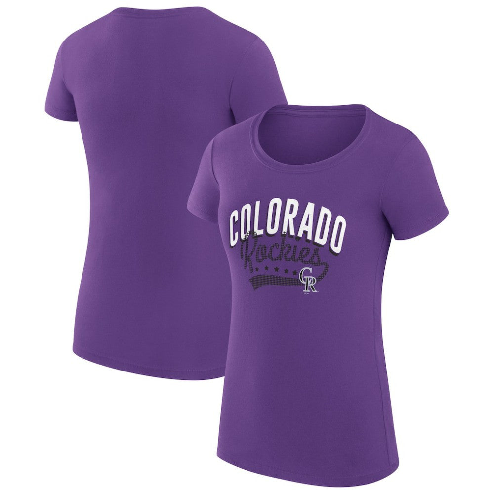 Purple Colorado Rockies G-III 4Her by Carl Banks Women's Super-Slim Fit Lightweight Filigree Team T-Shirt