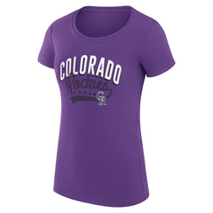 Purple Colorado Rockies G-III 4Her by Carl Banks Women's Super-Slim Fit Lightweight Filigree Team T-Shirt