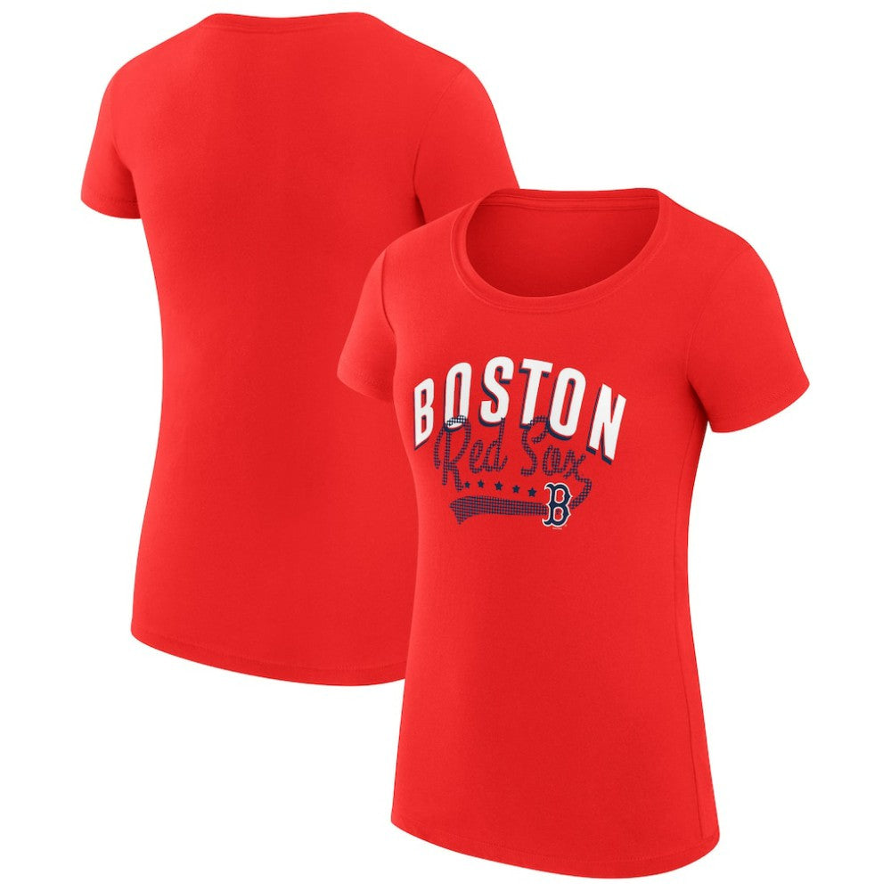 Red Boston Red Sox G-III 4Her by Carl Banks Women's Super-Slim Fit Lightweight Filigree Team T-Shirt