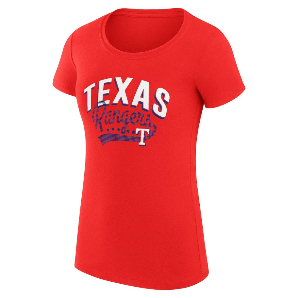 Red Texas Rangers G-III 4Her by Carl Banks Women's Super-Slim Fit Lightweight Filigree Team T-Shirt