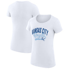 White Kansas City Royals G-III 4Her by Carl Banks Women's Super-Slim Fit Lightweight Filigree Team T-Shirt