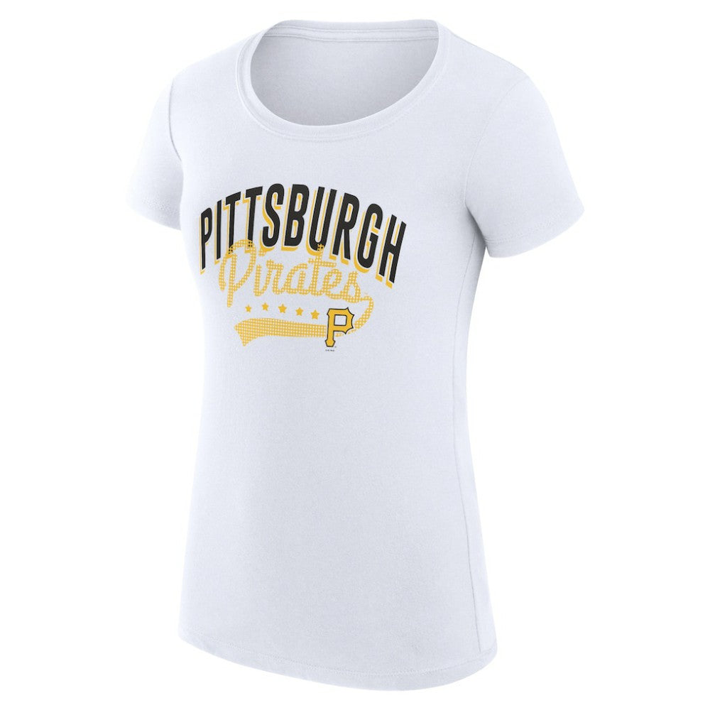 White Pittsburgh Pirates G-III 4Her by Carl Banks Women's Super-Slim Fit Lightweight Filigree Team T-Shirt