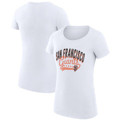 White San Francisco Giants G-III 4Her by Carl Banks Women's Super-Slim Fit Lightweight Filigree Team T-Shirt