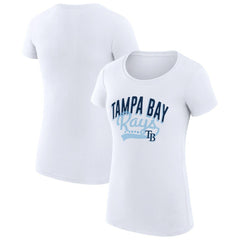 White Tampa Bay Rays G-III 4Her by Carl Banks Women's Super-Slim Fit Lightweight Filigree Team T-Shirt